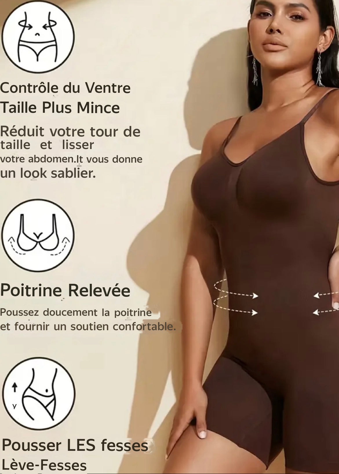 Body gainant dos nu invisible 4 en 1
