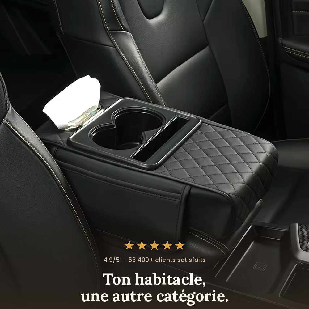 Organiseur Voiture 5-en-1 — Porte-Gobelets, Téléphone & Rangement