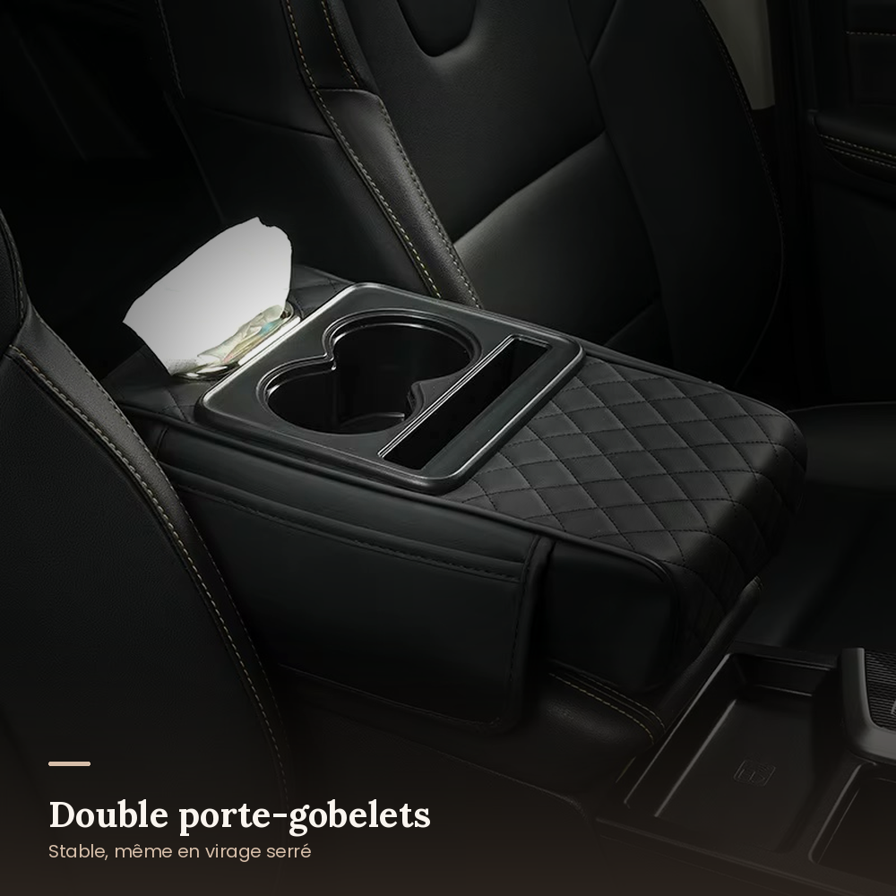 Organiseur Voiture 5-en-1 — Porte-Gobelets, Téléphone & Rangement