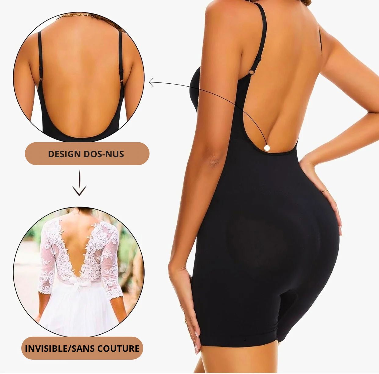 Body gainant dos nu invisible 4 en 1